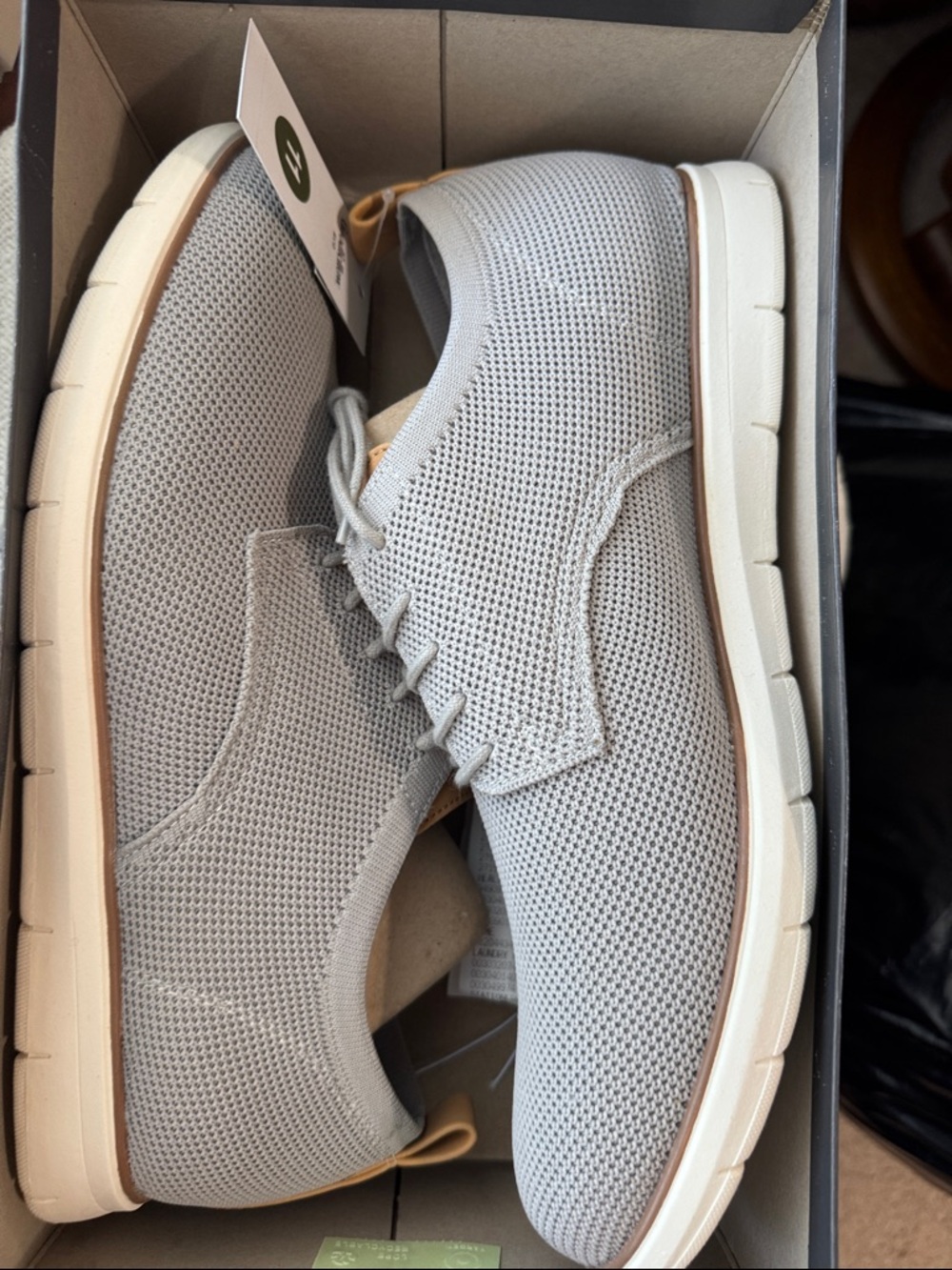 Light Gray Knit Men's Casual Lace-Up Shoes